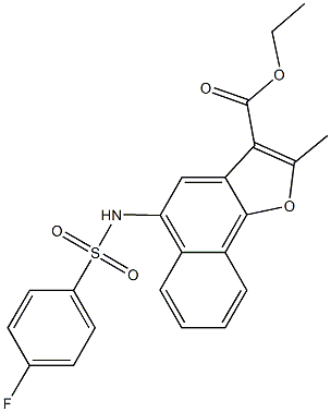 ethyl 5-{[(4-fluorophenyl)sulfonyl]amino}-2-methylnaphtho[1,2-b]furan-3-carboxylate Struktur