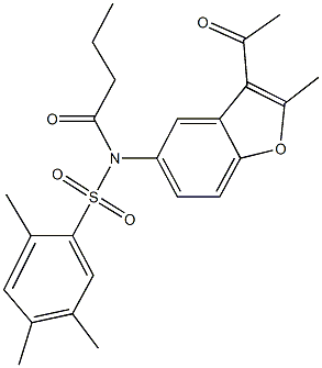 N-(3-acetyl-2-methyl-1-benzofuran-5-yl)-N-butyryl-2,4,5-trimethylbenzenesulfonamide|