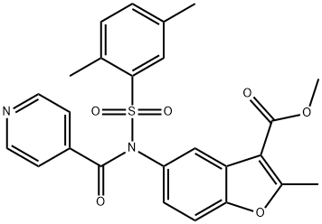 518320-20-2 methyl 5-[[(2,5-dimethylphenyl)sulfonyl](isonicotinoyl)amino]-2-methyl-1-benzofuran-3-carboxylate