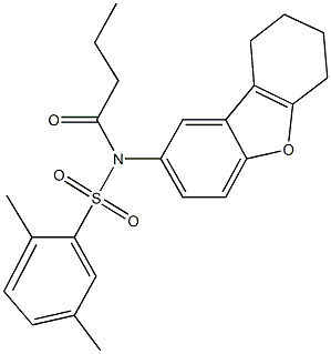 N-butyryl-2,5-dimethyl-N-(6,7,8,9-tetrahydrodibenzo[b,d]furan-2-yl)benzenesulfonamide Structure