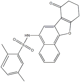 2,5-dimethyl-N-(7-oxo-7,8,9,10-tetrahydronaphtho[1,2-b][1]benzofuran-5-yl)benzenesulfonamide 结构式