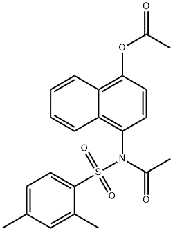 4-{acetyl[(2,4-dimethylphenyl)sulfonyl]amino}-1-naphthyl acetate 化学構造式