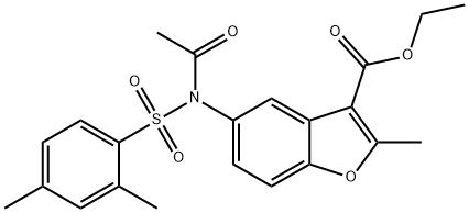 ethyl 5-{acetyl[(2,4-dimethylphenyl)sulfonyl]amino}-2-methyl-1-benzofuran-3-carboxylate Structure