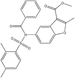 methyl 5-{benzoyl[(2,4-dimethylphenyl)sulfonyl]amino}-2-methyl-1-benzofuran-3-carboxylate Structure