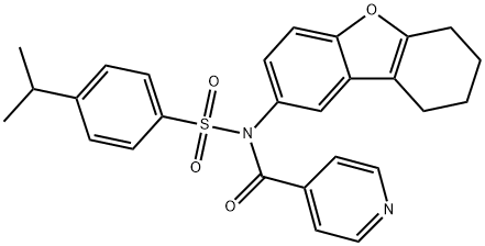 N-isonicotinoyl-4-isopropyl-N-(6,7,8,9-tetrahydrodibenzo[b,d]furan-2-yl)benzenesulfonamide Structure