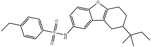 4-ethyl-N-(8-tert-pentyl-6,7,8,9-tetrahydrodibenzo[b,d]furan-2-yl)benzenesulfonamide Structure