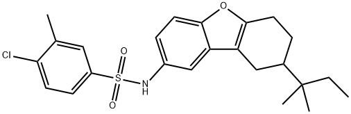 4-chloro-3-methyl-N-(8-tert-pentyl-6,7,8,9-tetrahydrodibenzo[b,d]furan-2-yl)benzenesulfonamide Structure