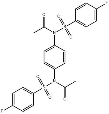 N-acetyl-N-(4-{acetyl[(4-fluorophenyl)sulfonyl]amino}phenyl)-4-fluorobenzenesulfonamide Struktur