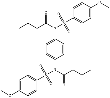 N-butyryl-N-(4-{butyryl[(4-methoxyphenyl)sulfonyl]amino}phenyl)-4-methoxybenzenesulfonamide Struktur