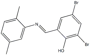 2,4-dibromo-6-{[(2,5-dimethylphenyl)imino]methyl}phenol,5188-66-9,结构式