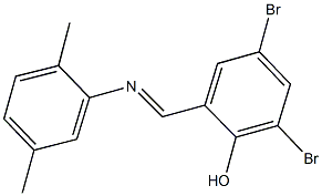 2,4-dibromo-6-{[(2,5-dimethylphenyl)imino]methyl}phenol Structure