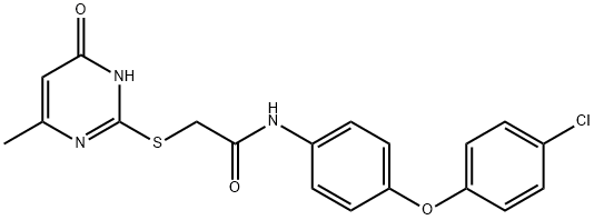 N-[4-(4-chlorophenoxy)phenyl]-2-[(4-hydroxy-6-methyl-2-pyrimidinyl)sulfanyl]acetamide,518993-25-4,结构式