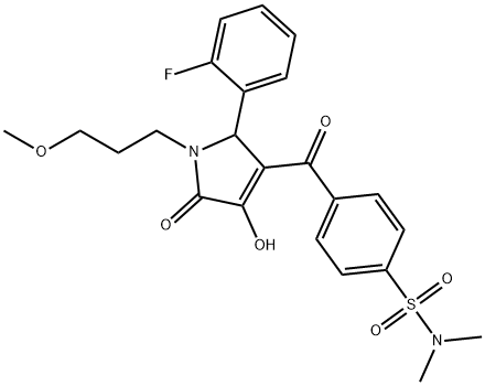 4-{[2-(2-fluorophenyl)-4-hydroxy-1-(3-methoxypropyl)-5-oxo-2,5-dihydro-1H-pyrrol-3-yl]carbonyl}-N,N-dimethylbenzenesulfonamide 化学構造式