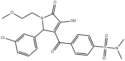 4-{[2-(3-chlorophenyl)-4-hydroxy-1-(2-methoxyethyl)-5-oxo-2,5-dihydro-1H-pyrrol-3-yl]carbonyl}-N,N-dimethylbenzenesulfonamide,519013-23-1,结构式