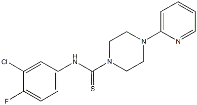 N-(3-chloro-4-fluorophenyl)-4-(2-pyridinyl)-1-piperazinecarbothioamide,519015-84-0,结构式