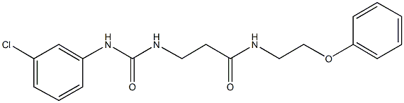 3-{[(3-chloroanilino)carbonyl]amino}-N-(2-phenoxyethyl)propanamide 化学構造式