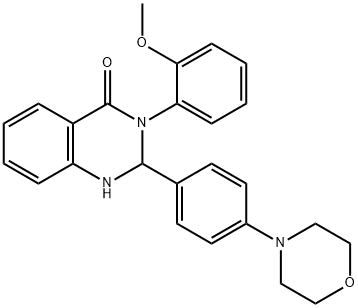 3-(2-methoxyphenyl)-2-[4-(4-morpholinyl)phenyl]-2,3-dihydro-4(1H)-quinazolinone 化学構造式