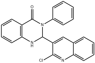 2-(2-chloro-3-quinolinyl)-3-phenyl-2,3-dihydro-4(1H)-quinazolinone 结构式