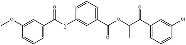 2-(3-chlorophenyl)-1-methyl-2-oxoethyl 3-[(3-methoxybenzoyl)amino]benzoate,519168-72-0,结构式