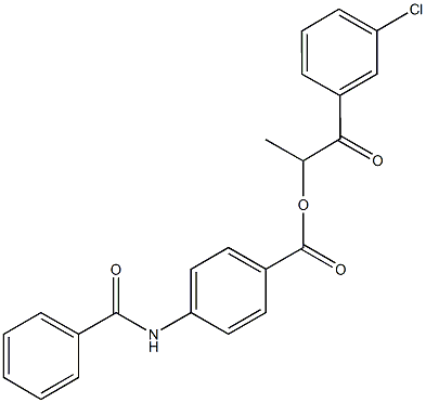 2-(3-chlorophenyl)-1-methyl-2-oxoethyl 4-(benzoylamino)benzoate 结构式