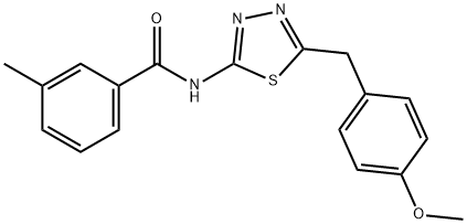 N-[5-(4-methoxybenzyl)-1,3,4-thiadiazol-2-yl]-3-methylbenzamide Structure