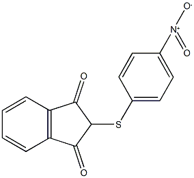 2-({4-nitrophenyl}sulfanyl)-1H-indene-1,3(2H)-dione Structure