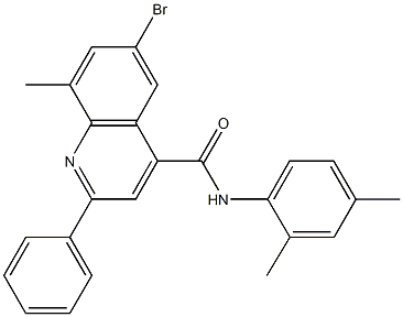 6-bromo-N-(2,4-dimethylphenyl)-8-methyl-2-phenyl-4-quinolinecarboxamide Structure