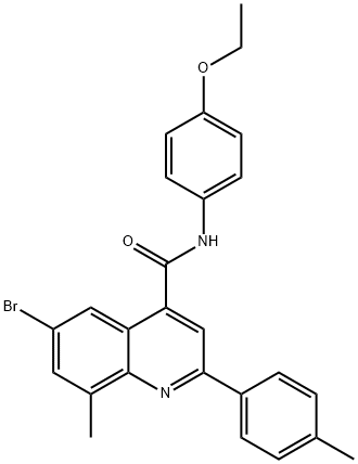 6-bromo-N-(4-ethoxyphenyl)-8-methyl-2-(4-methylphenyl)-4-quinolinecarboxamide Structure