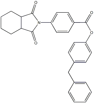 4-benzylphenyl 4-(1,3-dioxooctahydro-2H-isoindol-2-yl)benzoate Struktur