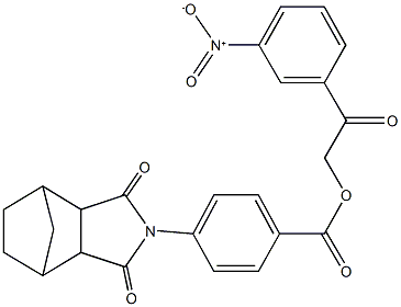 2-{3-nitrophenyl}-2-oxoethyl 4-(3,5-dioxo-4-azatricyclo[5.2.1.0~2,6~]dec-4-yl)benzoate 化学構造式