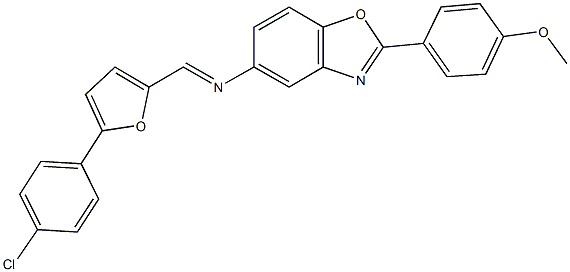 N-{[5-(4-chlorophenyl)-2-furyl]methylene}-N-[2-(4-methoxyphenyl)-1,3-benzoxazol-5-yl]amine Structure