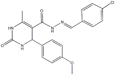 N'-(4-chlorobenzylidene)-4-(4-methoxyphenyl)-6-methyl-2-oxo-1,2,3,4-tetrahydro-5-pyrimidinecarbohydrazide Struktur