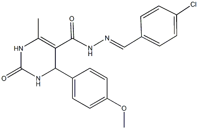 N'-(4-chlorobenzylidene)-4-(4-methoxyphenyl)-6-methyl-2-oxo-1,2,3,4-tetrahydro-5-pyrimidinecarbohydrazide Structure