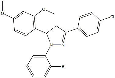 1-(2-bromophenyl)-3-(4-chlorophenyl)-5-(2,4-dimethoxyphenyl)-4,5-dihydro-1H-pyrazole Structure