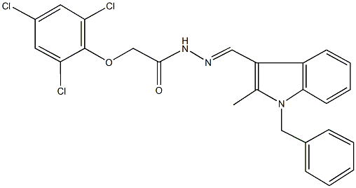 N'-[(1-benzyl-2-methyl-1H-indol-3-yl)methylene]-2-(2,4,6-trichlorophenoxy)acetohydrazide,521936-30-1,结构式