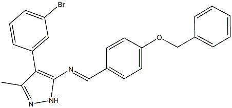 N-[4-(benzyloxy)benzylidene]-N-[4-(3-bromophenyl)-3-methyl-1H-pyrazol-5-yl]amine Struktur