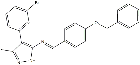 N-[4-(benzyloxy)benzylidene]-N-[4-(3-bromophenyl)-3-methyl-1H-pyrazol-5-yl]amine 结构式