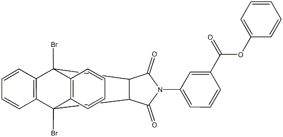 phenyl 3-(1,8-dibromo-16,18-dioxo-17-azapentacyclo[6.6.5.0~2,7~.0~9,14~.0~15,19~]nonadeca-2,4,6,9,11,13-hexaen-17-yl)benzoate Struktur
