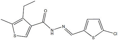 N'-[(5-chloro-2-thienyl)methylene]-4-ethyl-5-methyl-3-thiophenecarbohydrazide Struktur