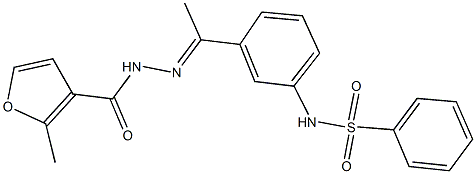 N-{3-[N-(2-methyl-3-furoyl)ethanehydrazonoyl]phenyl}benzenesulfonamide 化学構造式