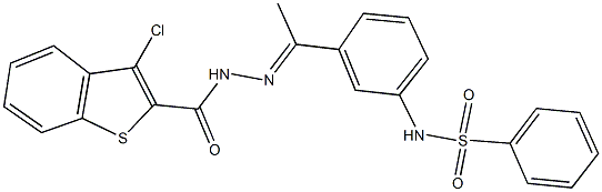 N-(3-{N-[(3-chloro-1-benzothien-2-yl)carbonyl]ethanehydrazonoyl}phenyl)benzenesulfonamide Structure