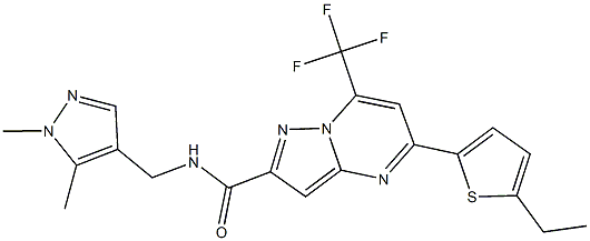 N-[(1,5-dimethyl-1H-pyrazol-4-yl)methyl]-5-(5-ethyl-2-thienyl)-7-(trifluoromethyl)pyrazolo[1,5-a]pyrimidine-2-carboxamide,522594-41-8,结构式
