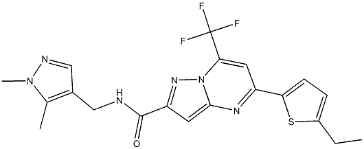 N-[(1,5-dimethyl-1H-pyrazol-4-yl)methyl]-5-(5-ethyl-2-thienyl)-7-(trifluoromethyl)pyrazolo[1,5-a]pyrimidine-2-carboxamide 结构式