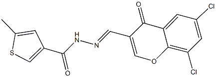 N'-[(6,8-dichloro-4-oxo-4H-chromen-3-yl)methylene]-5-methyl-3-thiophenecarbohydrazide Structure