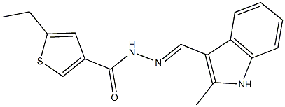 5-ethyl-N'-[(2-methyl-1H-indol-3-yl)methylene]-3-thiophenecarbohydrazide Structure