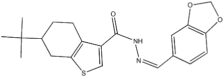 N'-(1,3-benzodioxol-5-ylmethylene)-6-tert-butyl-4,5,6,7-tetrahydro-1-benzothiophene-3-carbohydrazide|