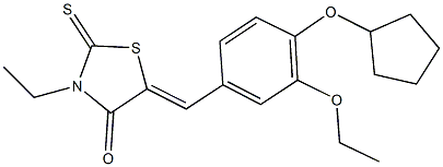 5-[4-(cyclopentyloxy)-3-ethoxybenzylidene]-3-ethyl-2-thioxo-1,3-thiazolidin-4-one Structure