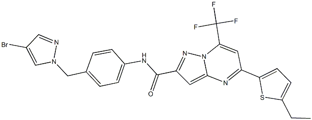 N-{4-[(4-bromo-1H-pyrazol-1-yl)methyl]phenyl}-5-(5-ethyl-2-thienyl)-7-(trifluoromethyl)pyrazolo[1,5-a]pyrimidine-2-carboxamide Structure