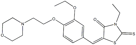 5-{3-ethoxy-4-[2-(4-morpholinyl)ethoxy]benzylidene}-3-ethyl-2-thioxo-1,3-thiazolidin-4-one Struktur