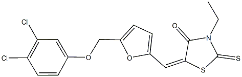 5-({5-[(3,4-dichlorophenoxy)methyl]-2-furyl}methylene)-3-ethyl-2-thioxo-1,3-thiazolidin-4-one Structure